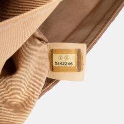 Pre Owned Chanel Beige Quilted Iridescent Nylon Mademoiselle Flap