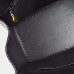 Pre Owned Chanel Black Calfskin Tote Chain Handbag