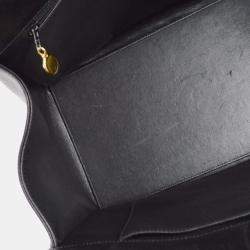Pre Owned Chanel Black Calfskin Tote Chain Handbag