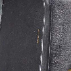 Pre Owned Chanel Black Calfskin Tote Chain Handbag
