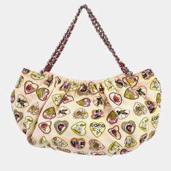 Pre Owned Chanel Valentine Pink Canvas Chain Shoulder Bag