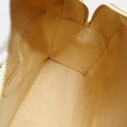 Chanel Bowling Beige Caviar Leather Top Handle Bag