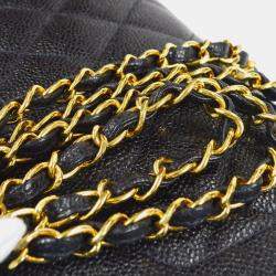 Pre Owned Chanel Diana Medium Black Leather Chain Shoulder Bag