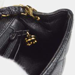 Pre Owned Chanel Classic Square Flap Mini Black Caviar Leather Shoulder Bag
