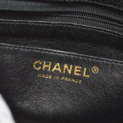 Pre Owned Chanel Classic Square Flap Mini Black Caviar Leather Shoulder Bag