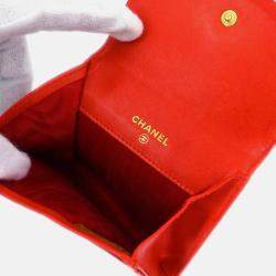 Chanel Red Calfskin Coin Purse Wallet