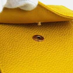 Chanel Timeless Yellow Caviar Leather Pochette Phone Case