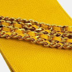 Chanel Timeless Yellow Caviar Leather Pochette Phone Case