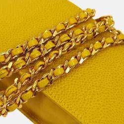 Chanel Yellow Calfskin Timeless Pochette Phone Case