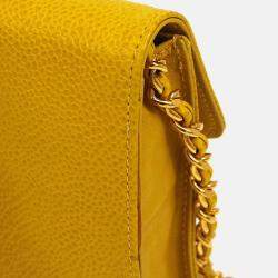 Chanel Yellow Calfskin Timeless Pochette Phone Case