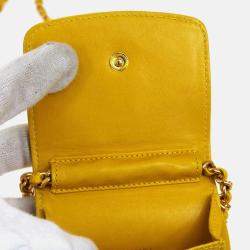 Chanel Yellow Calfskin Timeless Pochette Phone Case