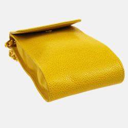 Chanel Yellow Calfskin Timeless Pochette Phone Case