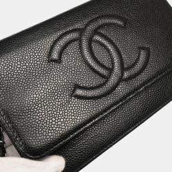 Chanel Black Calfskin Timeless WOC Shoulder Wallet Bag
