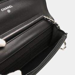 Chanel Black Calfskin Timeless WOC Shoulder Wallet Bag