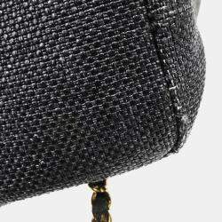 Chanel Deauville Black Straw Bucket Backpack