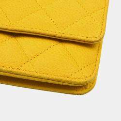 Chanel Yellow Calfskin Classic WOC Shoulder Wallet Bag