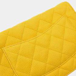 Chanel Yellow Calfskin Classic WOC Shoulder Wallet Bag