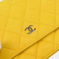 Chanel Yellow Calfskin Classic WOC Shoulder Wallet Bag