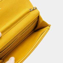 Chanel Yellow Calfskin Classic WOC Shoulder Wallet Bag