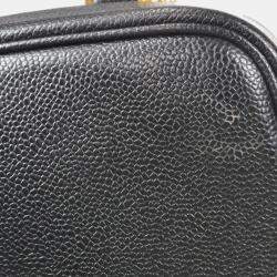 Chanel Vintage Timeless Zip Around Black Caviar Vanity Case 