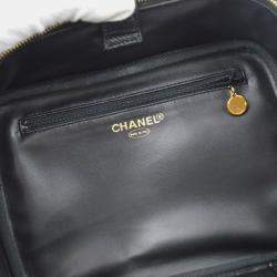 Chanel Vintage Timeless Zip Around Black Caviar Vanity Case 