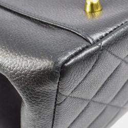 Pre Owned Chanel Interlocking CC Black Calfskin Tote Chain Bag