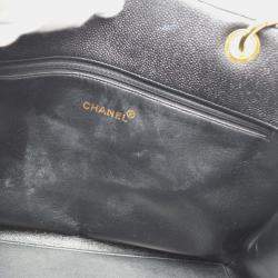 Pre Owned Chanel Interlocking CC Black Calfskin Tote Chain Bag
