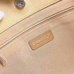Pre Owned Chanel Interlocking CC Beige Calfskin Timeless Tote Bag