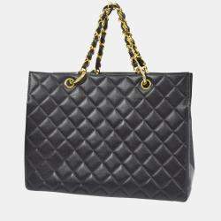 Pre Owned Chanel CC Timeless Black Calfskin Chain Tote Bag