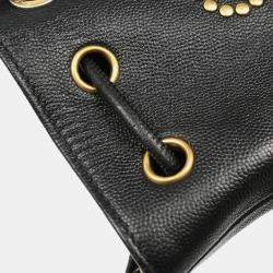 Pre Owned Chanel Deauville Black Caviar Leather Bucket Bag