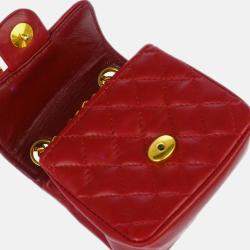 Chanel Vintage Red Lambskin Flap Belt Bag 