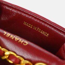 Chanel Vintage Red Lambskin Flap Belt Bag 