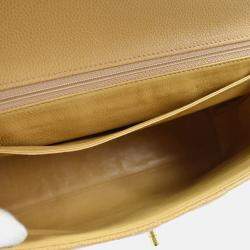 Chanel Kelly Beige Calfskin Leather Top Handle Bag