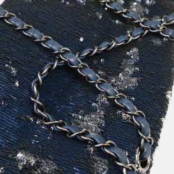 Chanel Coco Cuba Single Flap Blue Sequins Shoulder Bag
