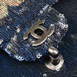 Chanel Coco Cuba Single Flap Blue Sequins Shoulder Bag
