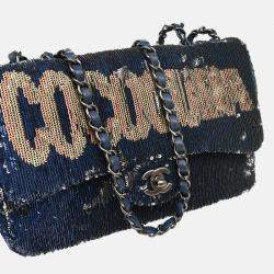 Chanel Coco Cuba Single Flap Blue Sequins Shoulder Bag