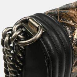 Chanel Boy Medium Black Bronze Lambskin Shoulder Bag