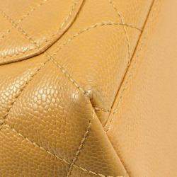 Chanel Beige Calfskin Medium Top Handle Handbag