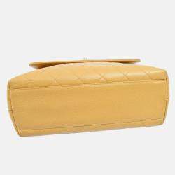Chanel Beige Calfskin Medium Top Handle Handbag
