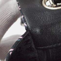 Chanel Classic Single Flap Black Satin Lipstick Shoulder Bag