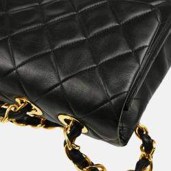 Pre Owned Chanel Classic Flap Black Lambskin Maxi Shoulder Bag