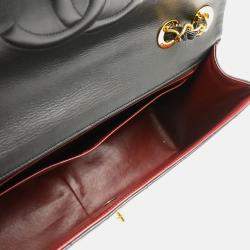 Pre Owned Chanel Classic Flap Black Lambskin Maxi Shoulder Bag