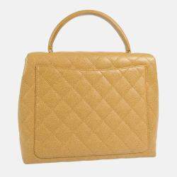 Chanel Medium Straight Flap Beige Calfskin Bag