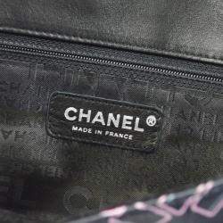 Chanel Lipstick Classic Single Flap Black/Pink Satin Shoulder Bag