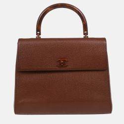 Chanel Kelly Brown Caviar Leather Handbag