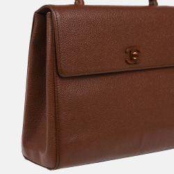 Chanel Kelly Brown Caviar Leather Handbag