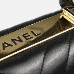 Chanel Black Lambskin Trendy Chevron Handbag
