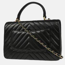 Chanel Black Lambskin Trendy Chevron Handbag