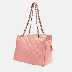 Chanel Pink Calfskin Petite Timeless Tote PTT Chain Handbag