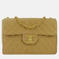 Chanel Classic Flap Jumbo Beige Lambskin Shoulder Bag